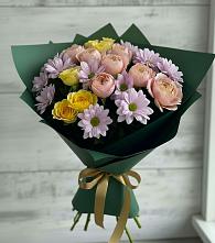 Букет цветов из:  Хризантемы и Розы в Середниково