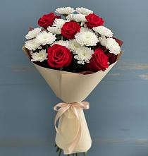 Букет цветов из:  Розы и Хризантемы в Середниково