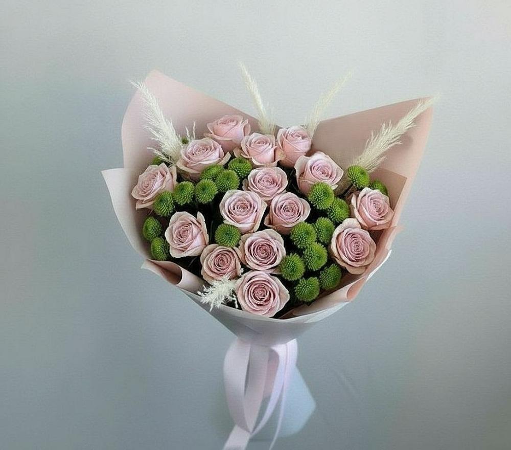 Букет цветов из: Розы и Хризантемы в Середниково