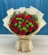 Букет цветов из:  Розы и Хризантемы #REPLACE_PRED# Середниково