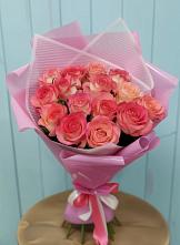 Букет 15 Розовых роз Равель в Середниково